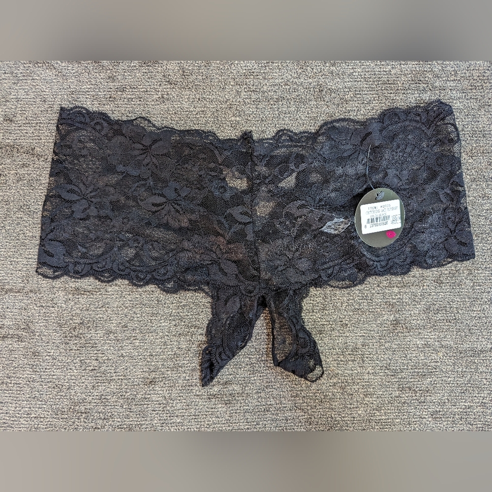 Black Lace Boyshort Underwear Size S/M NWT